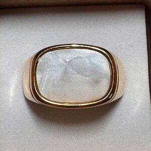 Faux Mother of Pearl and Gold Ring-BNIB